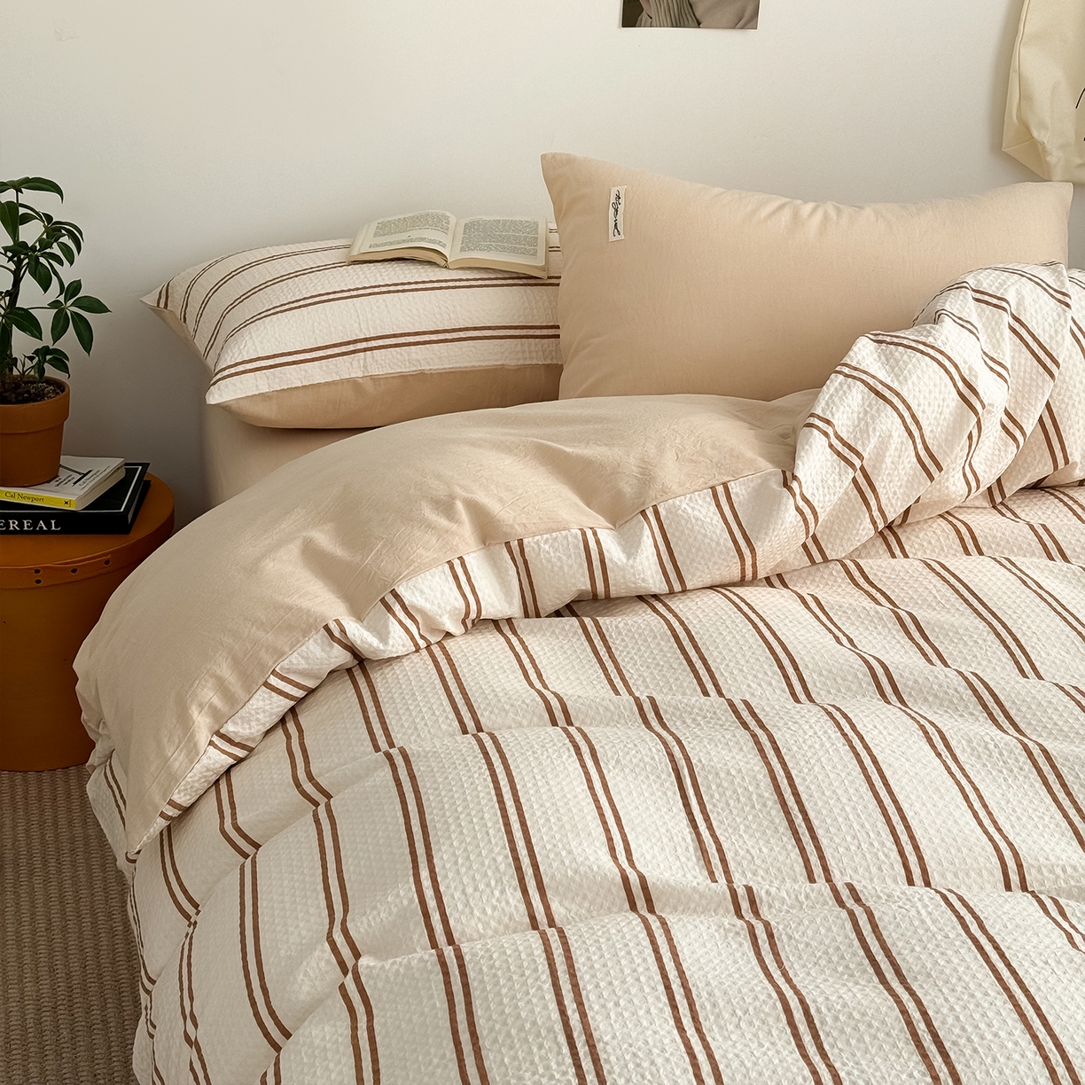 91家纺网 家纺一手货源 找家纺 （总）蓝邻家纺 2026新款全棉纯棉华夫格ins风四件套系列