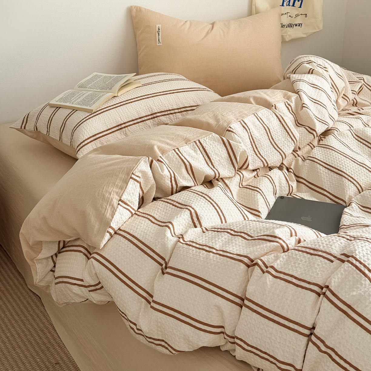 91家纺网 家纺一手货源 找家纺 （总）蓝邻家纺 2026新款全棉纯棉华夫格ins风四件套系列