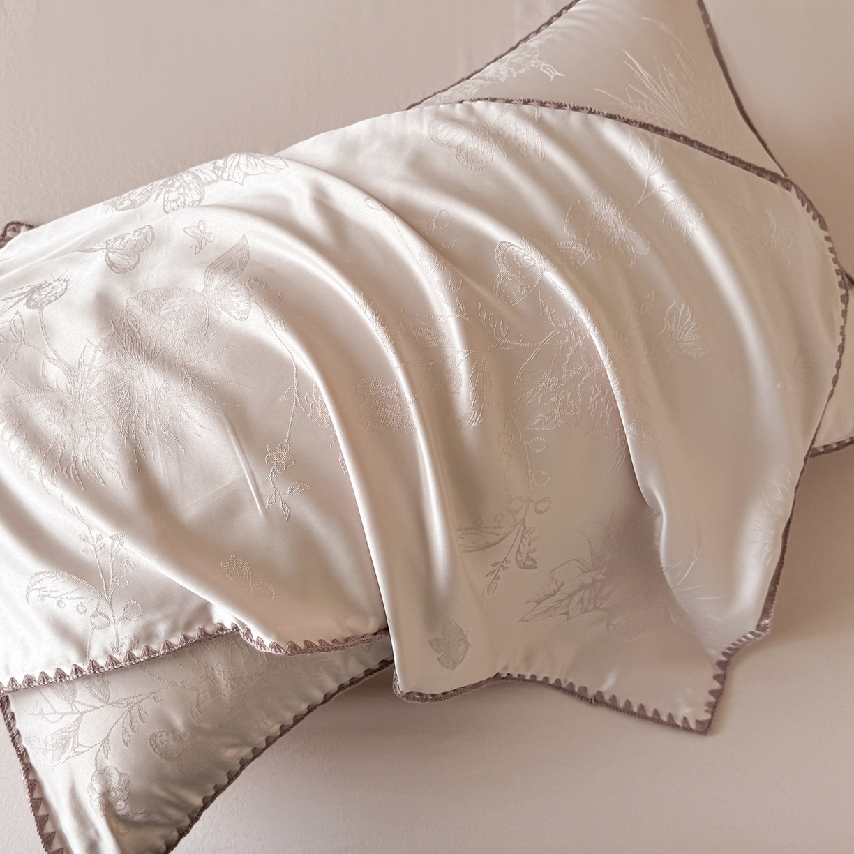 91家纺网 家纺一手货源 找家纺 置顶家纺 2026新款亲肤提花贝壳边四件套-初柠 初柠-玉咖