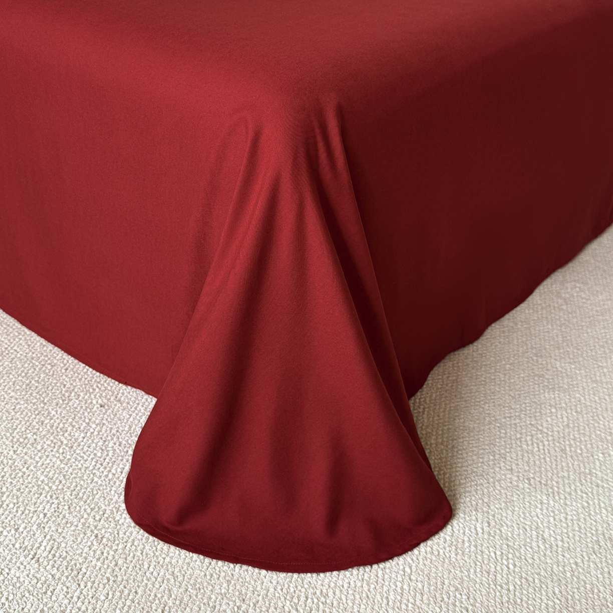 91家纺网 家纺一手货源 找家纺 置顶家纺 2026新款亲肤提花贝壳边四件套-初柠 初柠-红