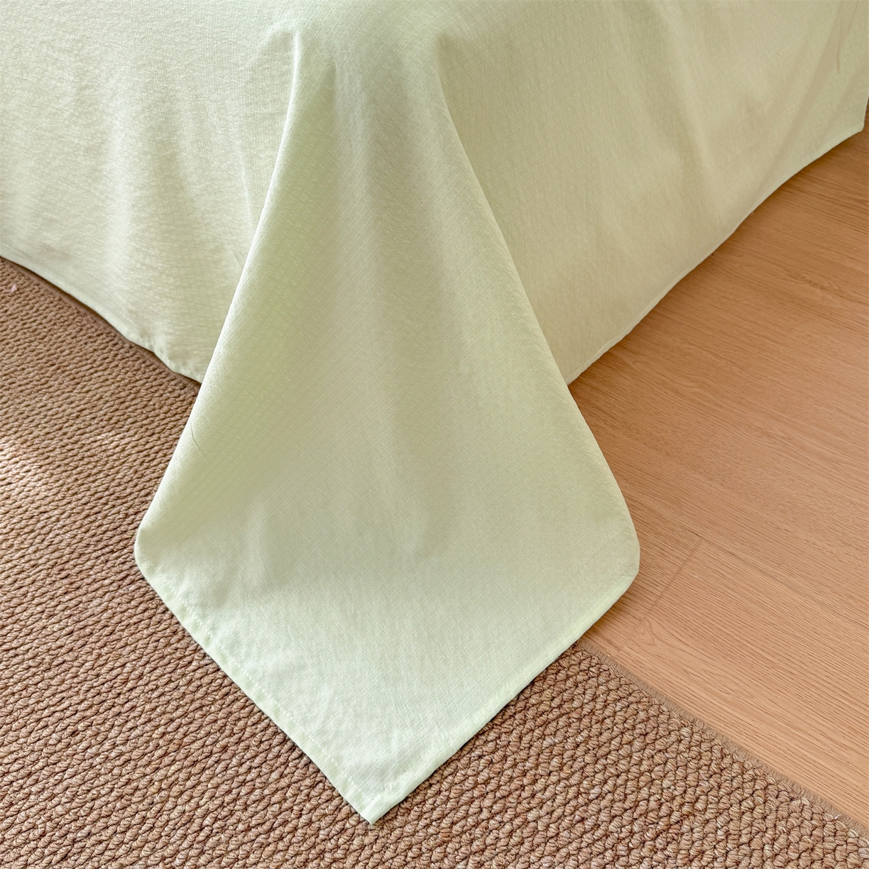 91家纺网 家纺一手货源 找家纺 艾特你 2026新款针织提花双层纱全棉纯棉蕾丝花边四件套 藤蔓