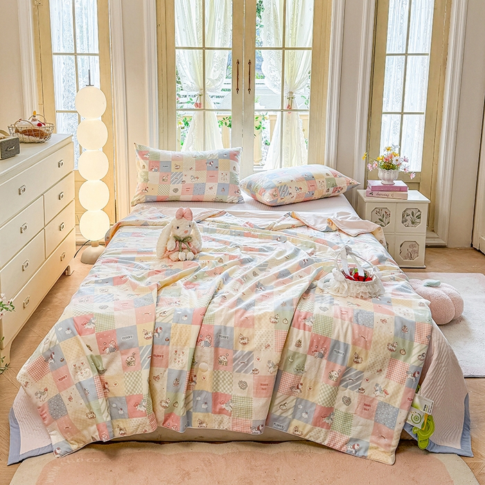 木楌家居 2026新款全棉纱布云感冰冰被床盖四件套系列 阳光小马