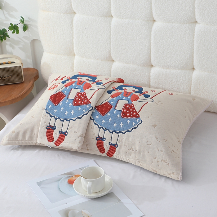 91家纺网 家纺一手货源 找家纺 （总）娇兰毛巾 2026新款7A抗菌全棉A类加厚五层纱布加双绑带枕巾