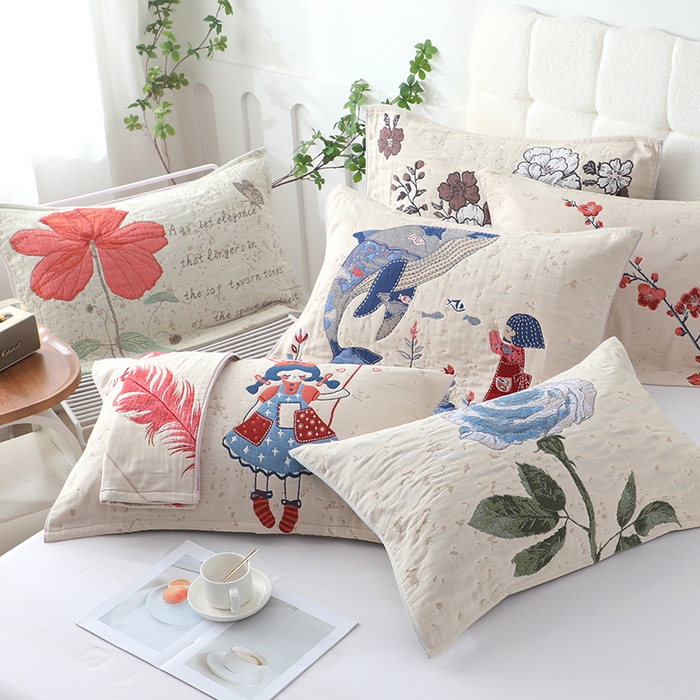 91家纺网 家纺一手货源 找家纺 （总）娇兰毛巾 2026新款7A抗菌全棉A类加厚五层纱布加双绑带枕巾