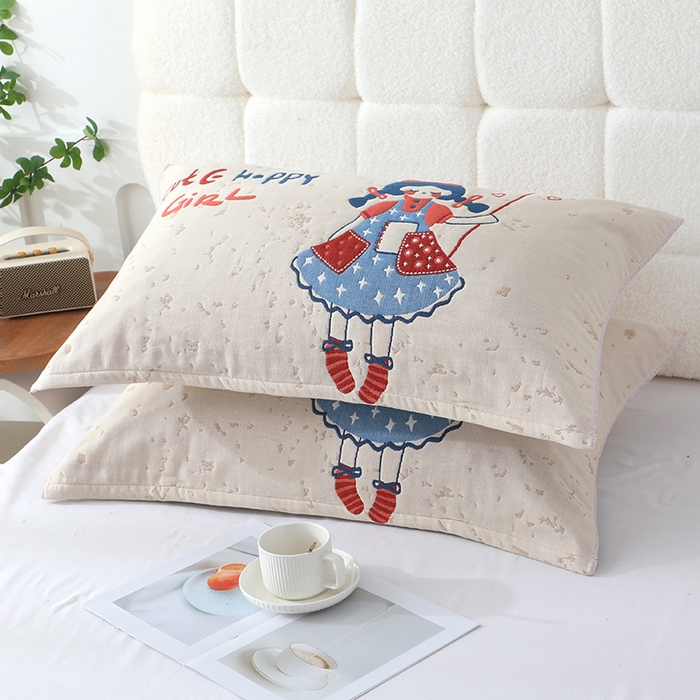 91家纺网 家纺一手货源 找家纺 （总）娇兰毛巾 2026新款7A抗菌全棉A类加厚五层纱布加双绑带枕巾