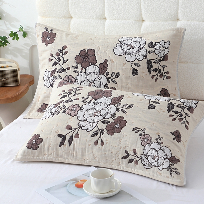 91家纺网 家纺一手货源 找家纺 （总）娇兰毛巾 2026新款7A抗菌全棉A类加厚五层纱布加双绑带枕巾