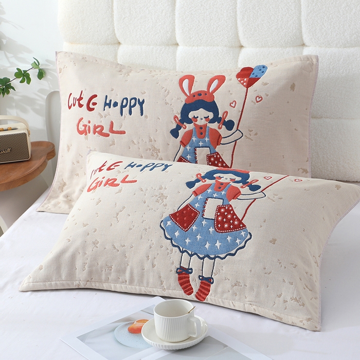 91家纺网 家纺一手货源 找家纺 （总）娇兰毛巾 2026新款7A抗菌全棉A类加厚五层纱布加双绑带枕巾