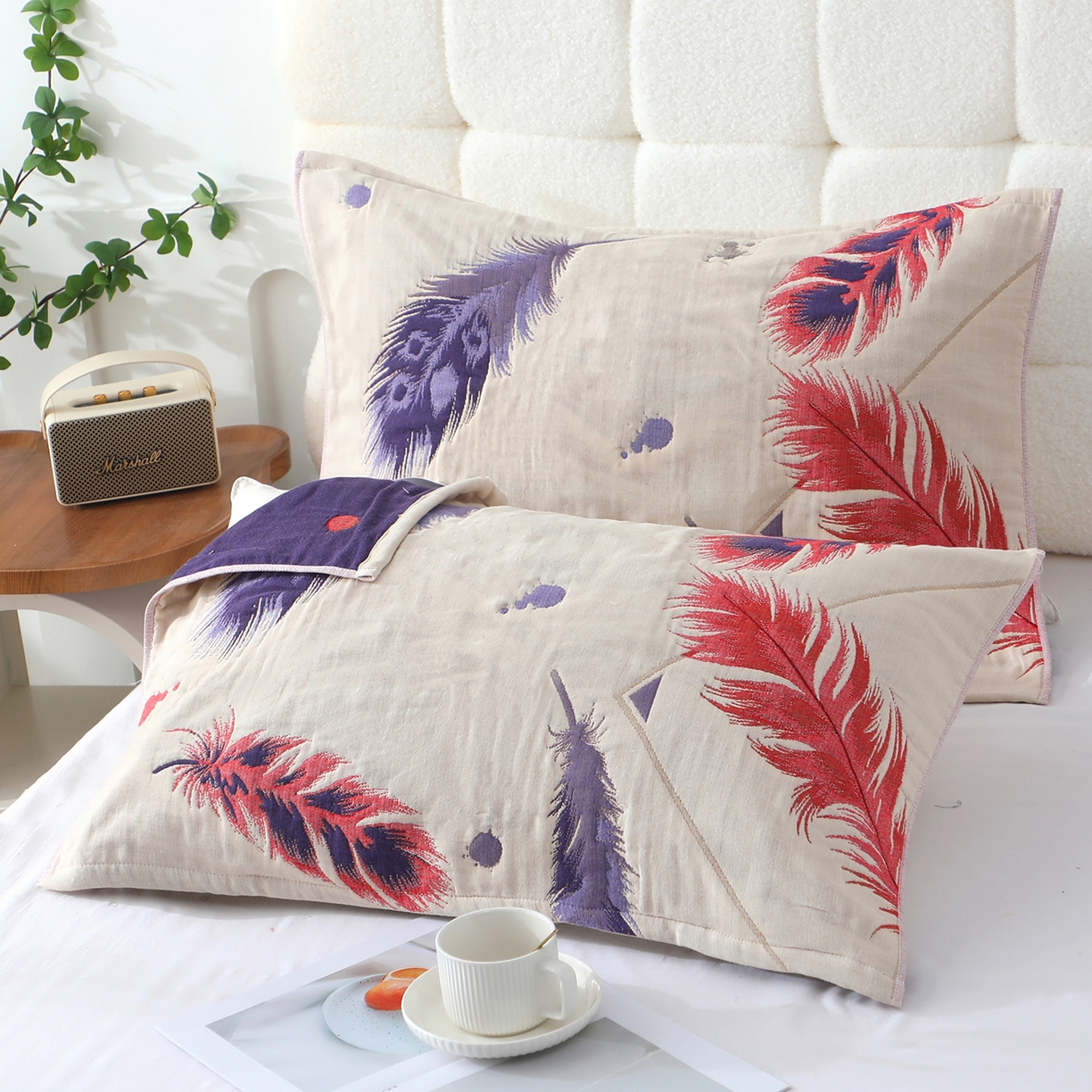 91家纺网 家纺一手货源 找家纺 （总）娇兰毛巾 2026新款7A抗菌全棉A类加厚五层纱布加双绑带枕巾