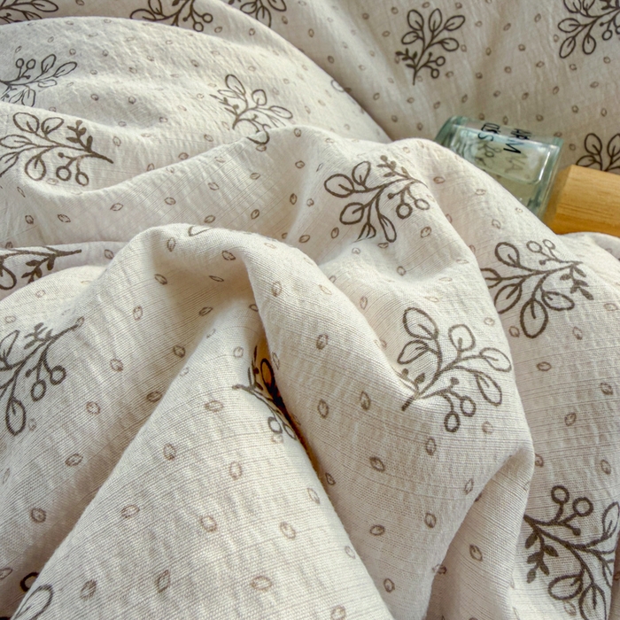 91家纺网 家纺一手货源 找家纺 （总）艾特你 2026新款云感针织提花双层纱四件套-欢喜