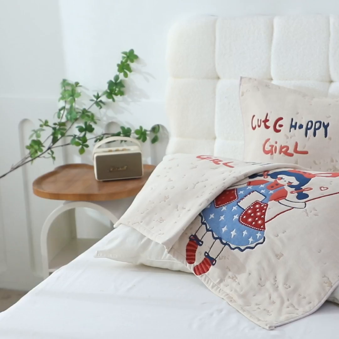 91家纺网 家纺一手货源 找家纺 娇兰毛巾 2026新款7A抗菌全棉A类加厚五层纱布加双绑带枕巾 己悦