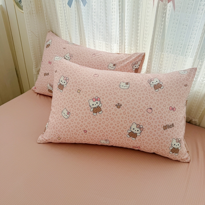 91家纺网 家纺一手货源 找家纺 艾特你 2026新款云感针织提花双层纱四件套-欢喜 欢喜-甜心萝莉