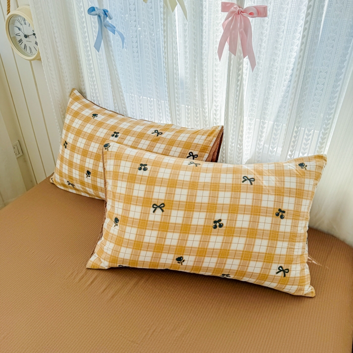 91家纺网 家纺一手货源 找家纺 艾特你 2026新款云感针织提花双层纱四件套-欢喜 欢喜-樱桃酱