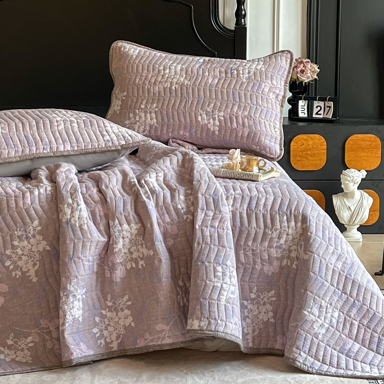 91家纺网 家纺一手货源 找家纺 满座家居 2026新款舒适亲肤简约单品床盖 可颂