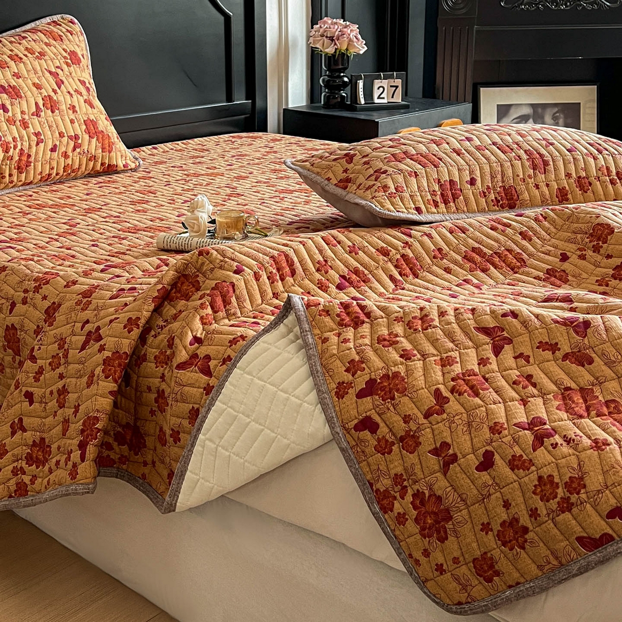 91家纺网 家纺一手货源 找家纺 满座家居 2026新款舒适亲肤简约单品床盖 红尘如梦