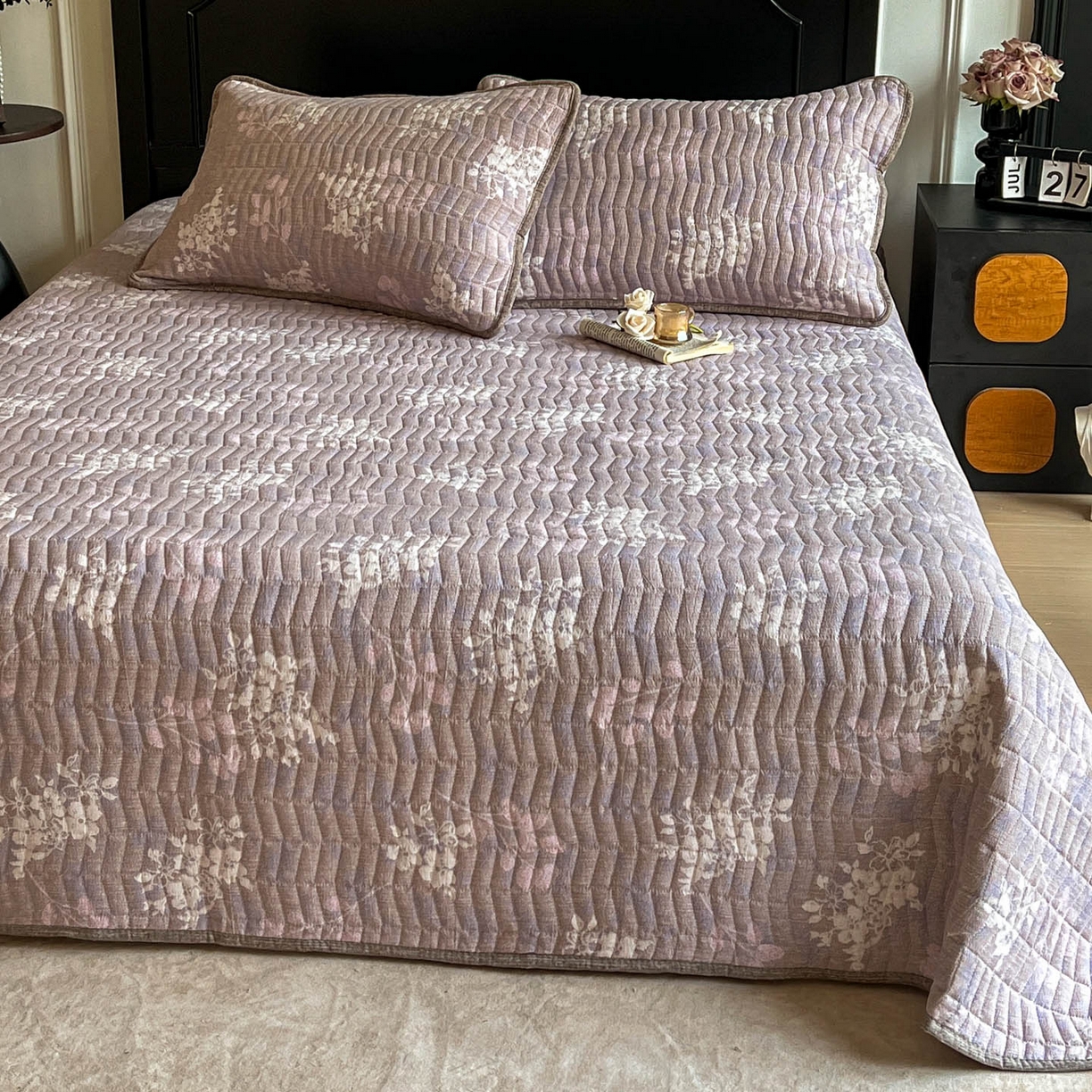 91家纺网 家纺一手货源 找家纺 满座家居 2026新款舒适亲肤简约单品床盖 可颂