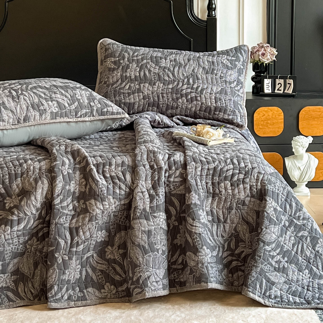 91家纺网 家纺一手货源 找家纺 满座家居 2026新款舒适亲肤简约单品床盖 佩利斯