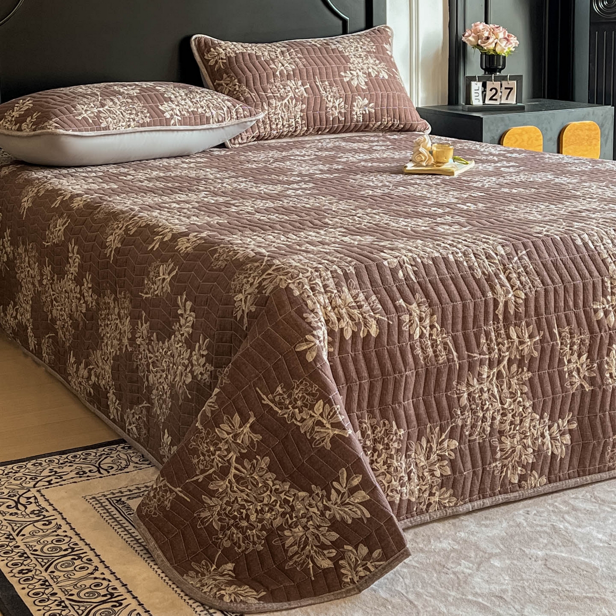 91家纺网 家纺一手货源 找家纺 满座家居 2026新款舒适亲肤简约单品床盖 锦瑟