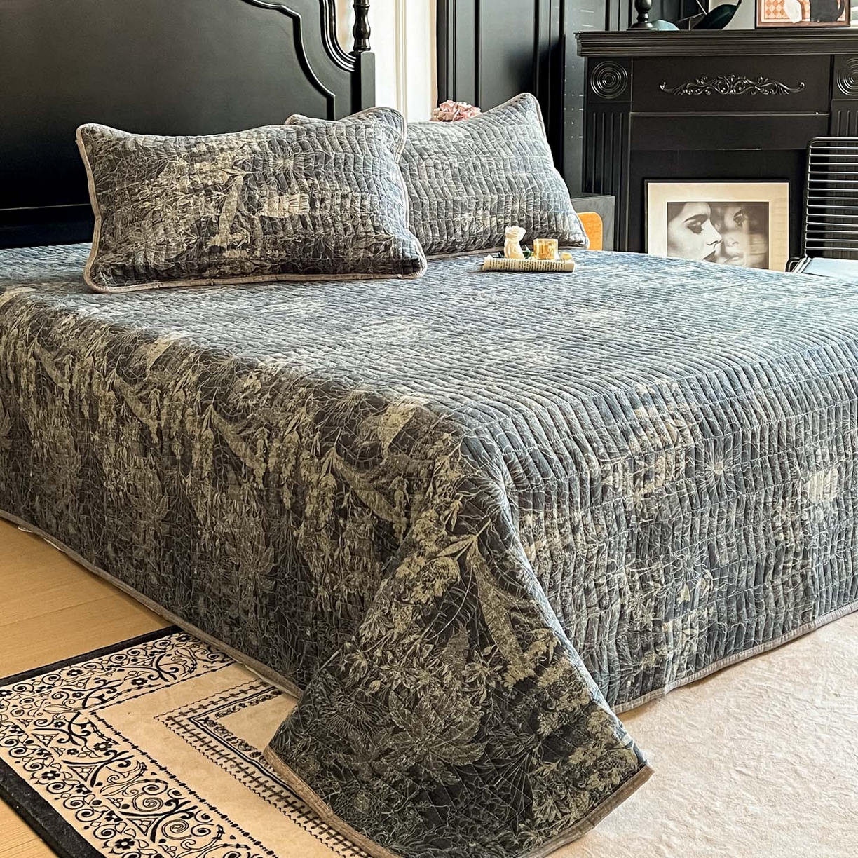 91家纺网 家纺一手货源 找家纺 满座家居 2026新款舒适亲肤简约单品床盖 铜雀