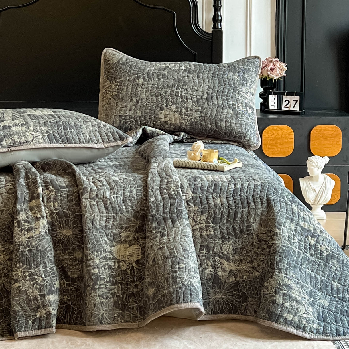 91家纺网 家纺一手货源 找家纺 满座家居 2026新款舒适亲肤简约单品床盖 铜雀