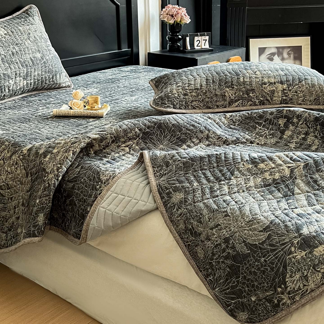 91家纺网 家纺一手货源 找家纺 满座家居 2026新款舒适亲肤简约单品床盖 铜雀