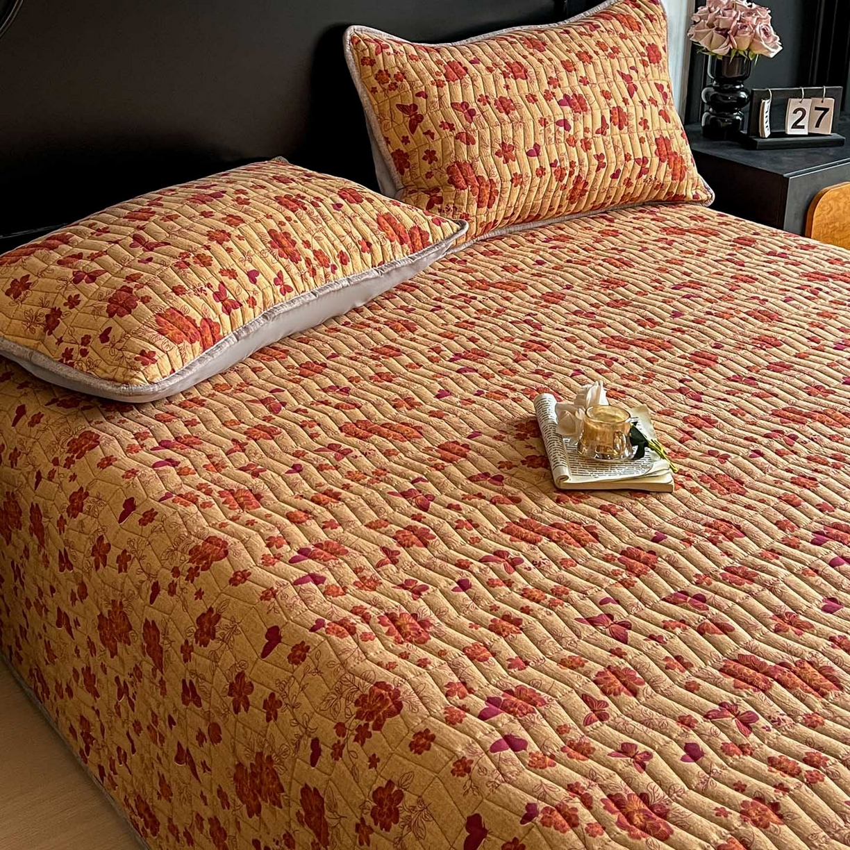 91家纺网 家纺一手货源 找家纺 满座家居 2026新款舒适亲肤简约单品床盖 红尘如梦