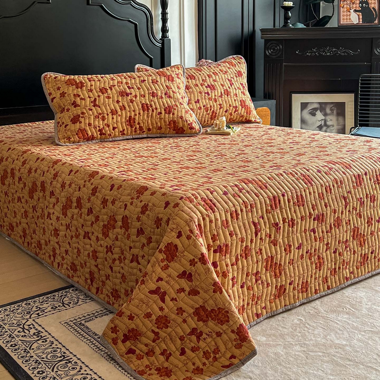 91家纺网 家纺一手货源 找家纺 满座家居 2026新款舒适亲肤简约单品床盖 红尘如梦