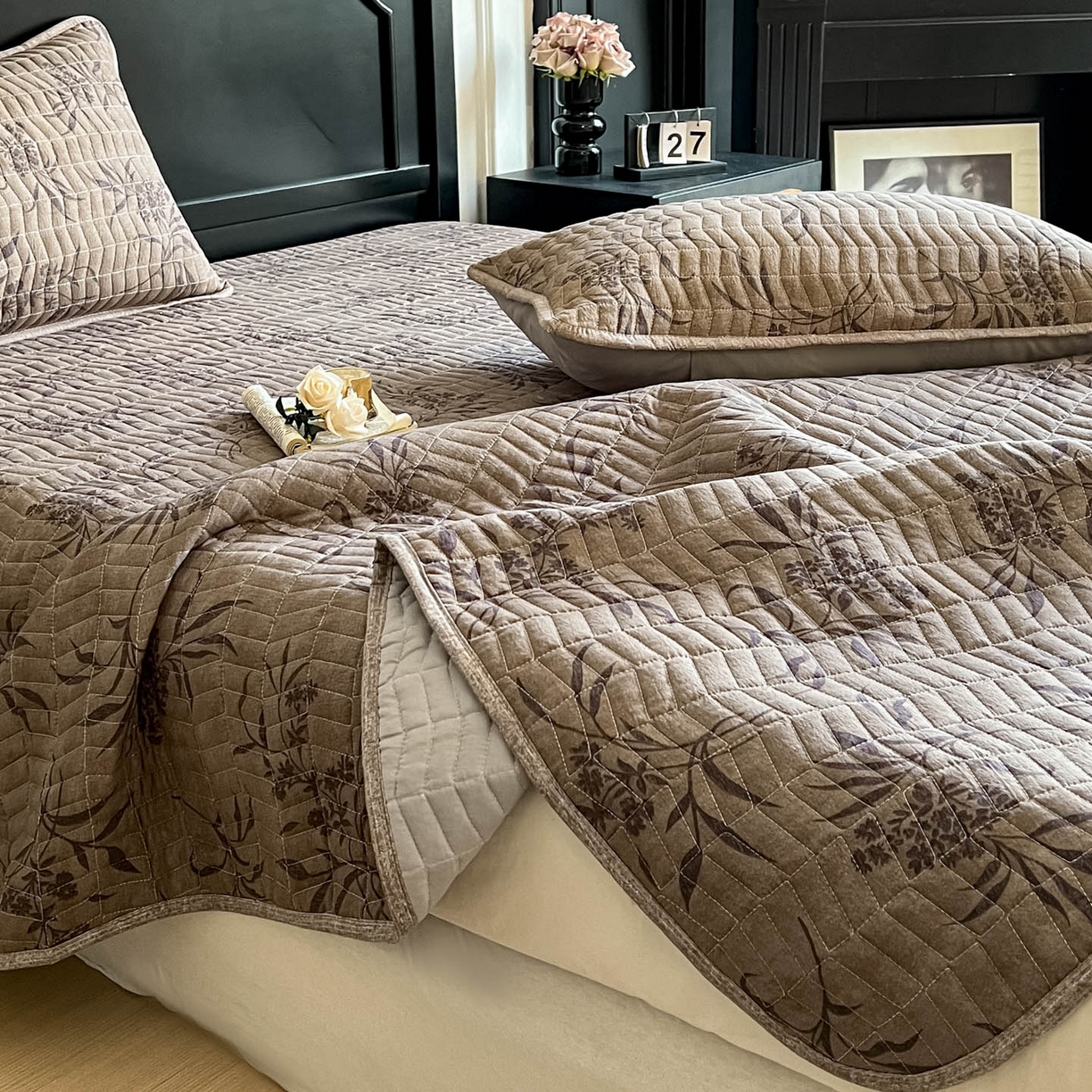 91家纺网 家纺一手货源 找家纺 满座家居 2026新款舒适亲肤简约单品床盖 玉茗