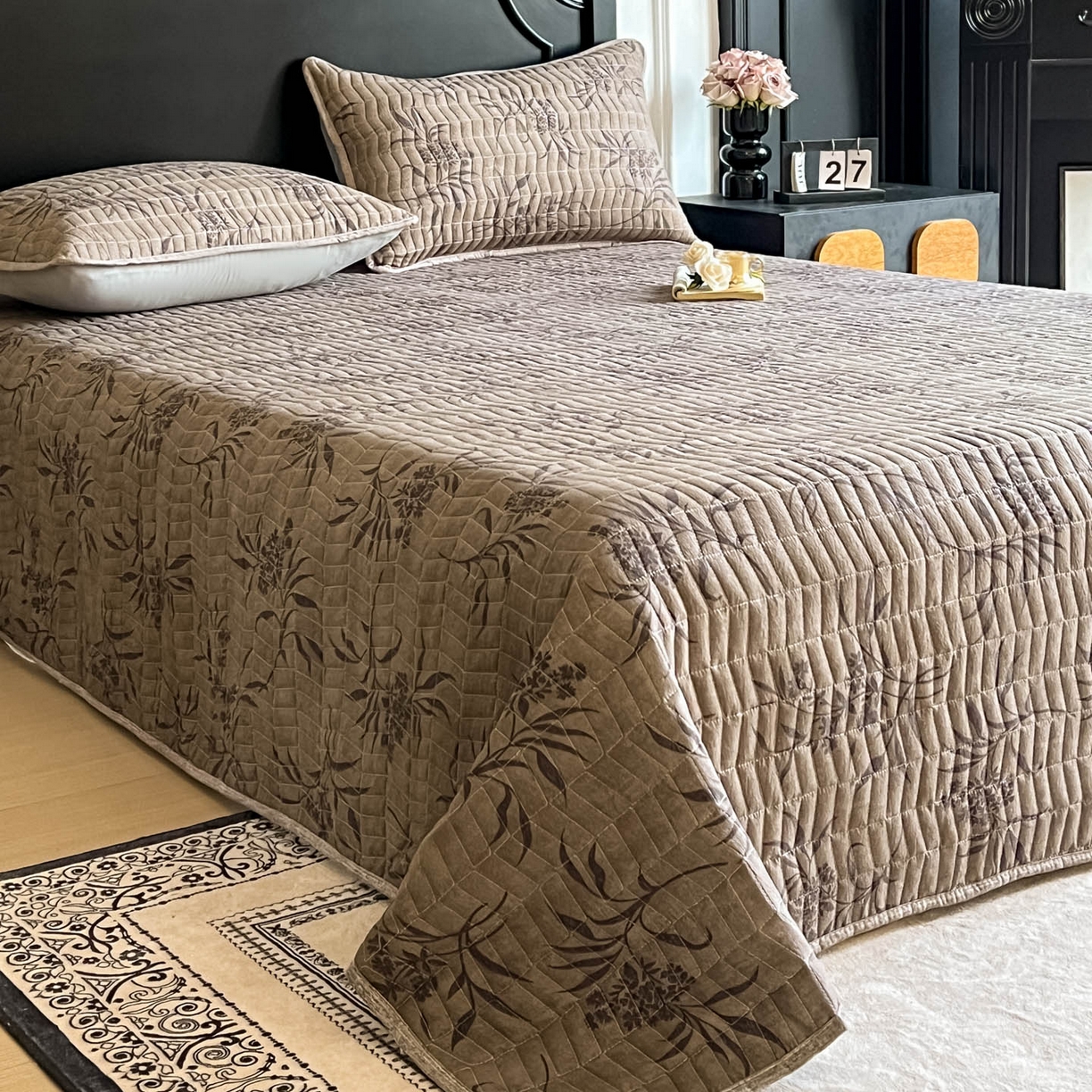 91家纺网 家纺一手货源 找家纺 满座家居 2026新款舒适亲肤简约单品床盖 玉茗