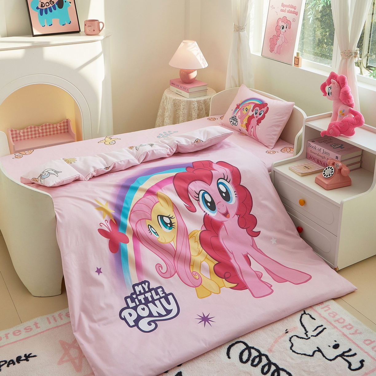 91家纺网 家纺一手货源 找家纺 （总）蘭菲家纺 2026新款幼儿园儿童小马宝莉系列多件套