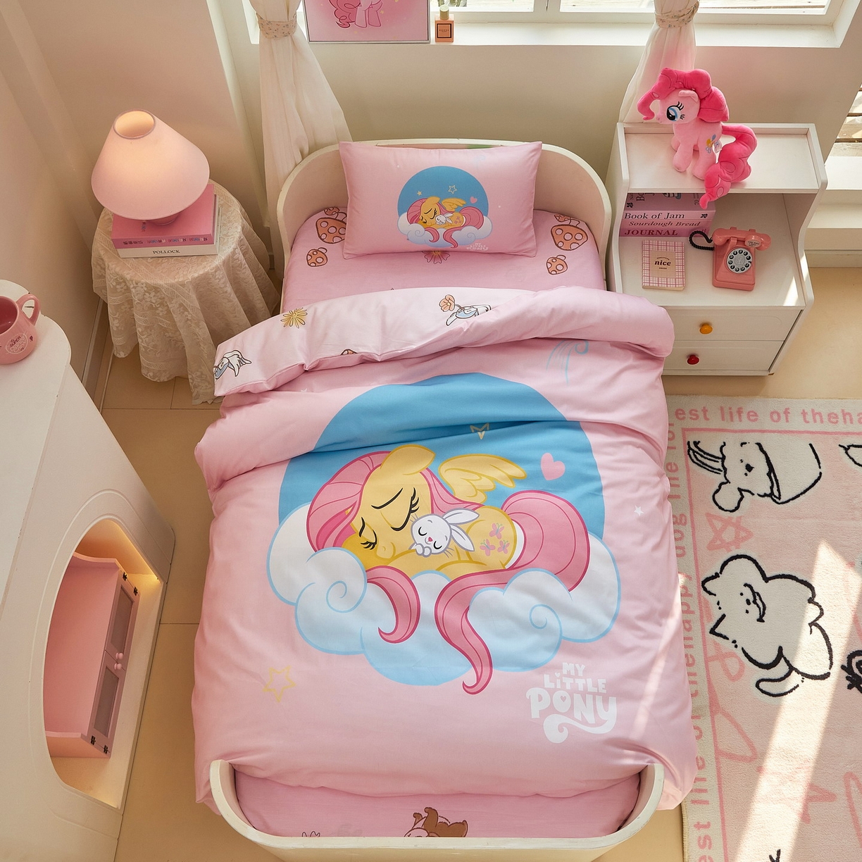 91家纺网 家纺一手货源 找家纺 （总）蘭菲家纺 2026新款幼儿园儿童小马宝莉系列多件套