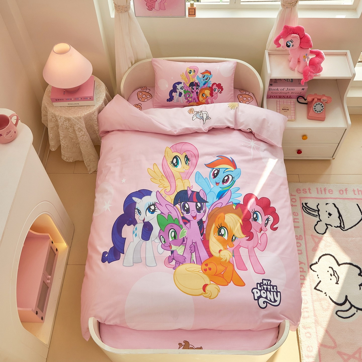 91家纺网 家纺一手货源 找家纺 （总）蘭菲家纺 2026新款幼儿园儿童小马宝莉系列多件套