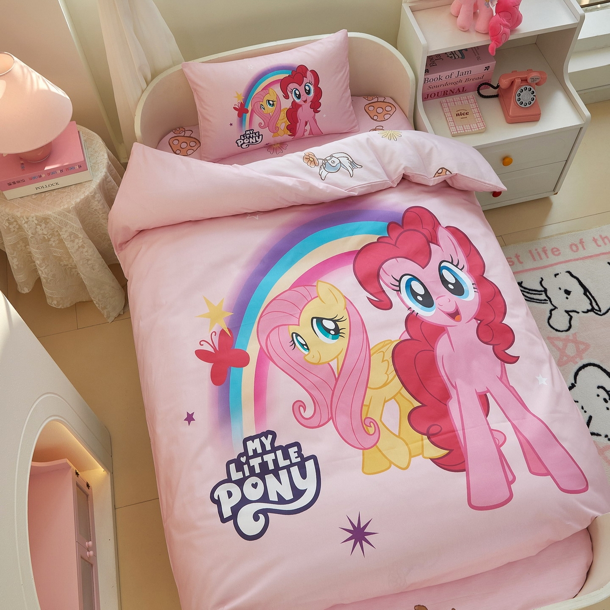 91家纺网 家纺一手货源 找家纺 （总）蘭菲家纺 2026新款幼儿园儿童小马宝莉系列多件套