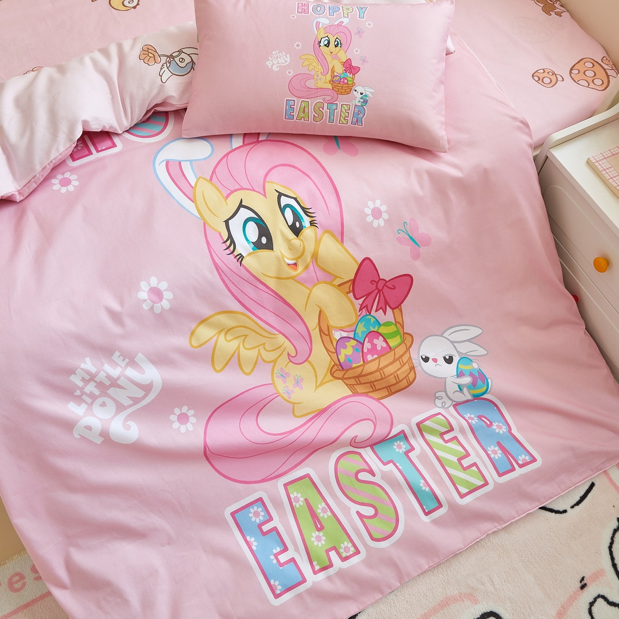 91家纺网 家纺一手货源 找家纺 蘭菲家纺 2026新款幼儿园儿童小马宝莉系列多件套 粉色宝莉