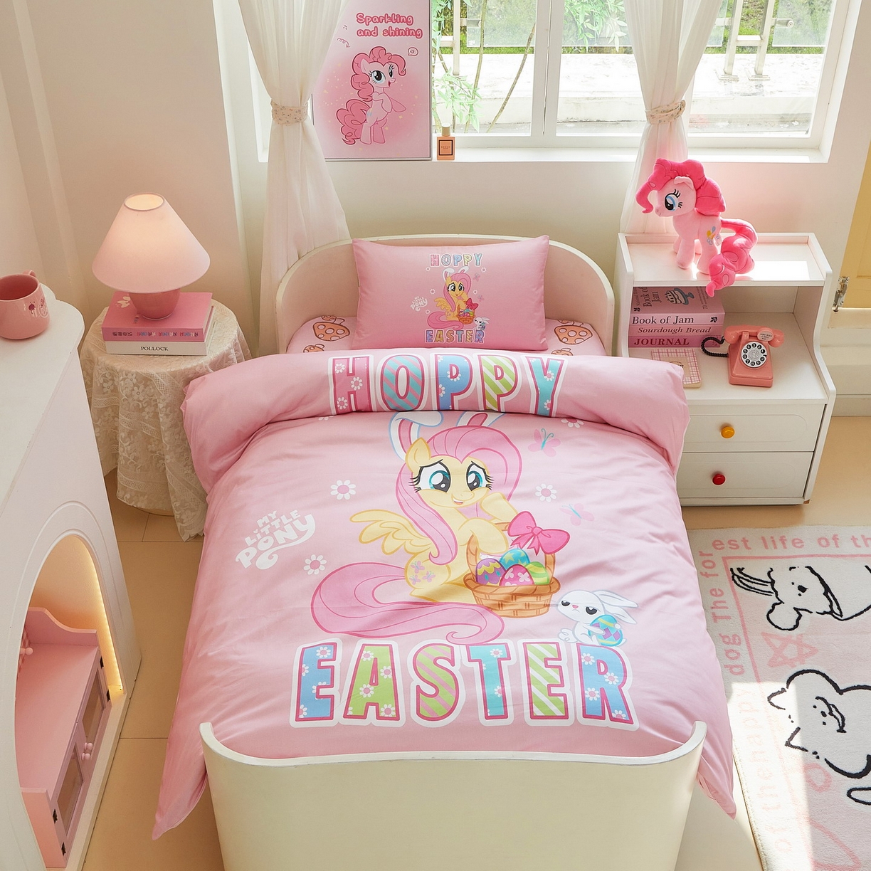 91家纺网 家纺一手货源 找家纺 蘭菲家纺 2026新款幼儿园儿童小马宝莉系列多件套 粉色宝莉