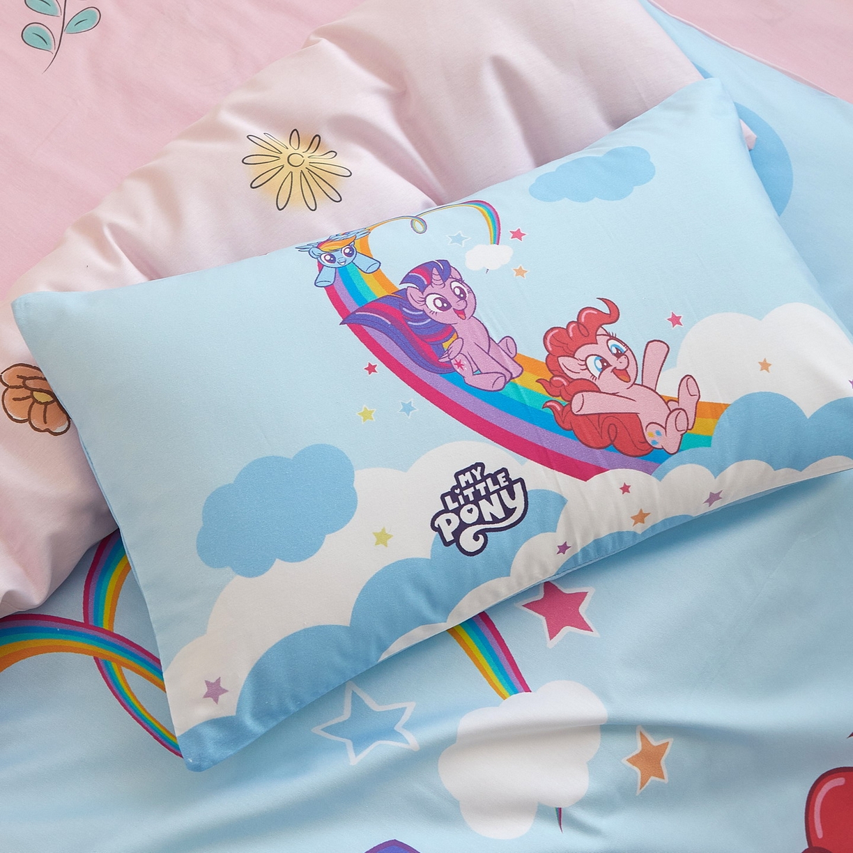 91家纺网 家纺一手货源 找家纺 蘭菲家纺 2026新款幼儿园儿童小马宝莉系列多件套 嗨皮宝莉