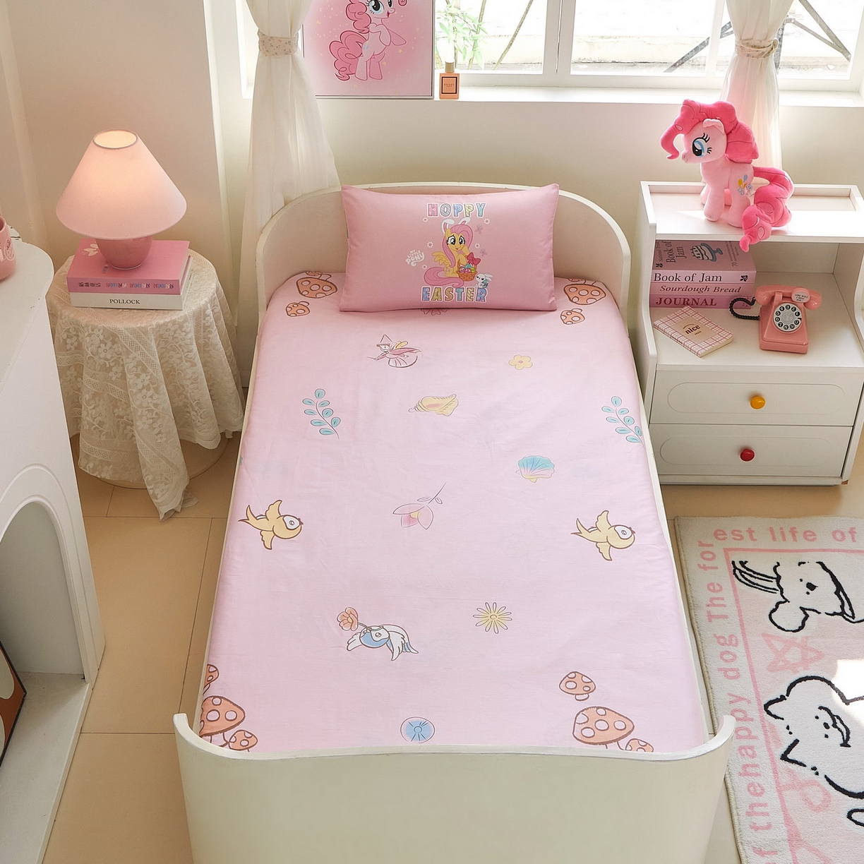 91家纺网 家纺一手货源 找家纺 蘭菲家纺 2026新款幼儿园儿童小马宝莉系列多件套 粉色宝莉