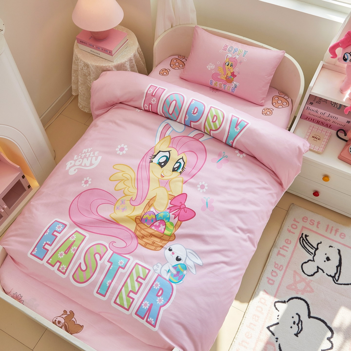 91家纺网 家纺一手货源 找家纺 蘭菲家纺 2026新款幼儿园儿童小马宝莉系列多件套 粉色宝莉