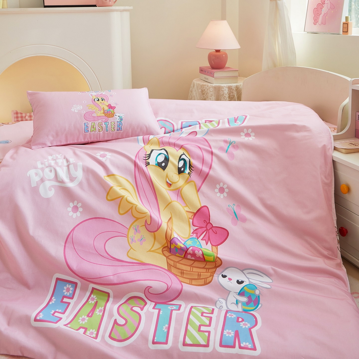 91家纺网 家纺一手货源 找家纺 蘭菲家纺 2026新款幼儿园儿童小马宝莉系列多件套 粉色宝莉