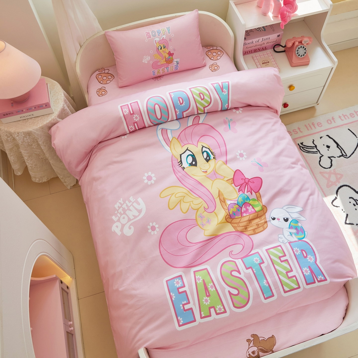 91家纺网 家纺一手货源 找家纺 蘭菲家纺 2026新款幼儿园儿童小马宝莉系列多件套 粉色宝莉