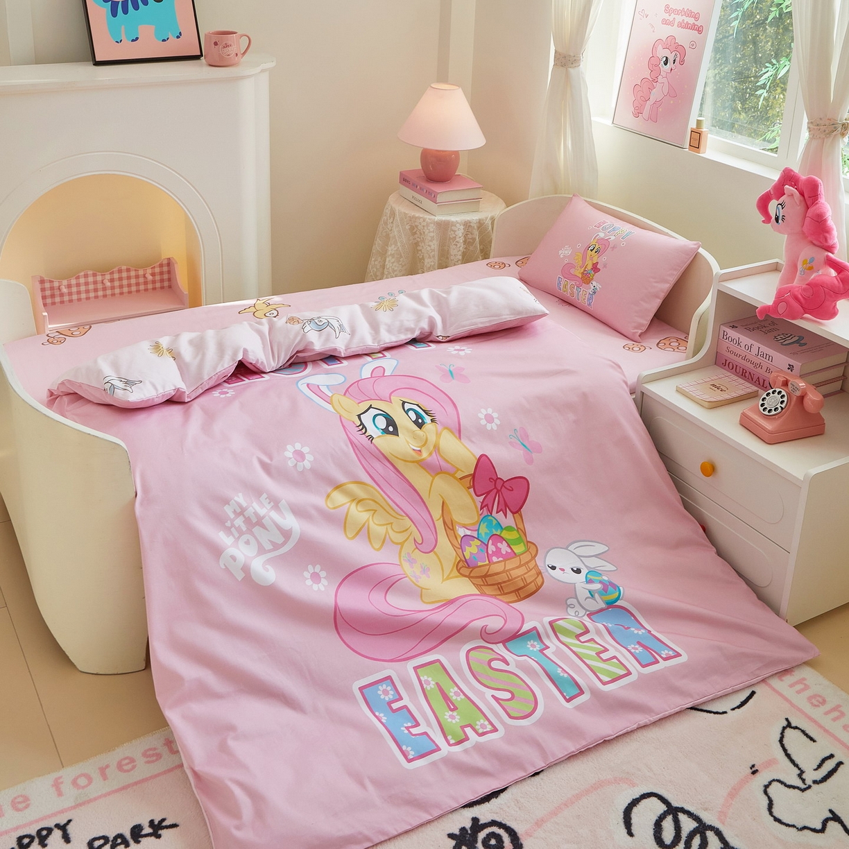 91家纺网 家纺一手货源 找家纺 蘭菲家纺 2026新款幼儿园儿童小马宝莉系列多件套 粉色宝莉