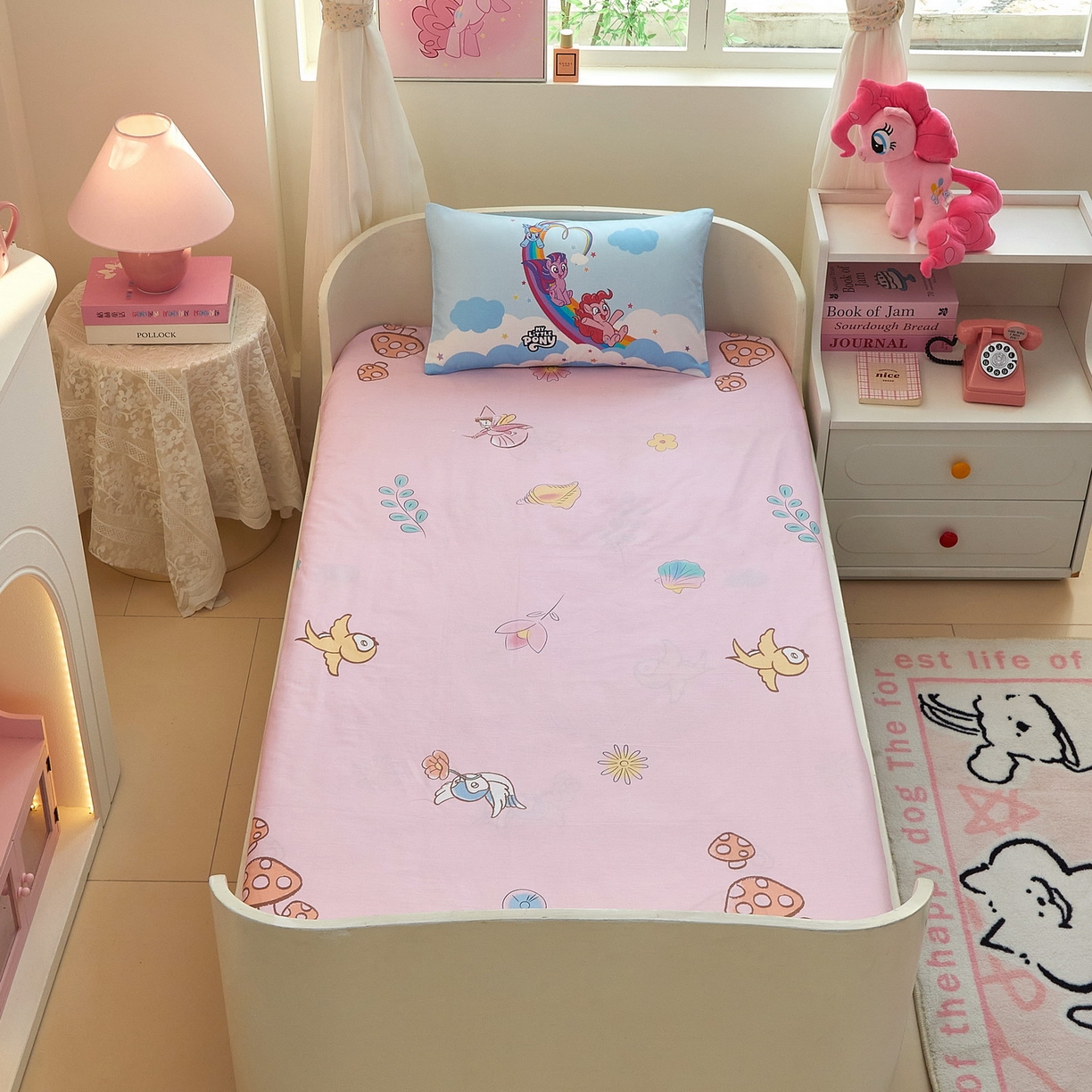 91家纺网 家纺一手货源 找家纺 蘭菲家纺 2026新款幼儿园儿童小马宝莉系列多件套 嗨皮宝莉