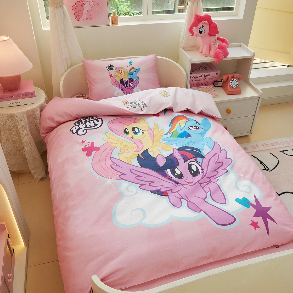 91家纺网 家纺一手货源 找家纺 蘭菲家纺 2026新款幼儿园儿童小马宝莉系列多件套 飞翔宝莉