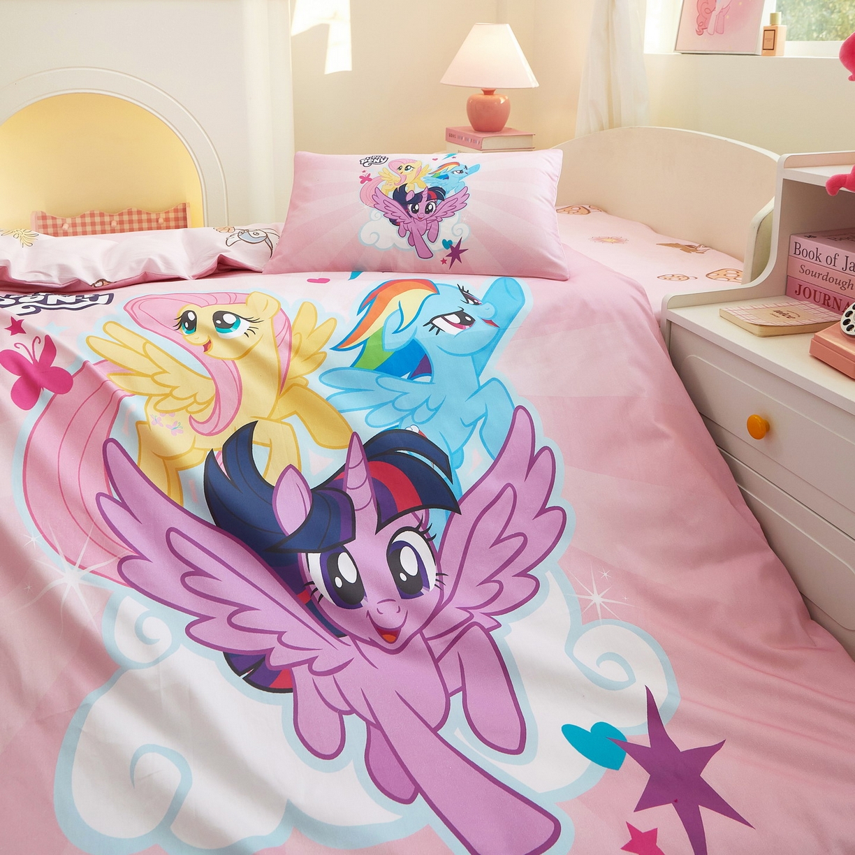 91家纺网 家纺一手货源 找家纺 蘭菲家纺 2026新款幼儿园儿童小马宝莉系列多件套 飞翔宝莉