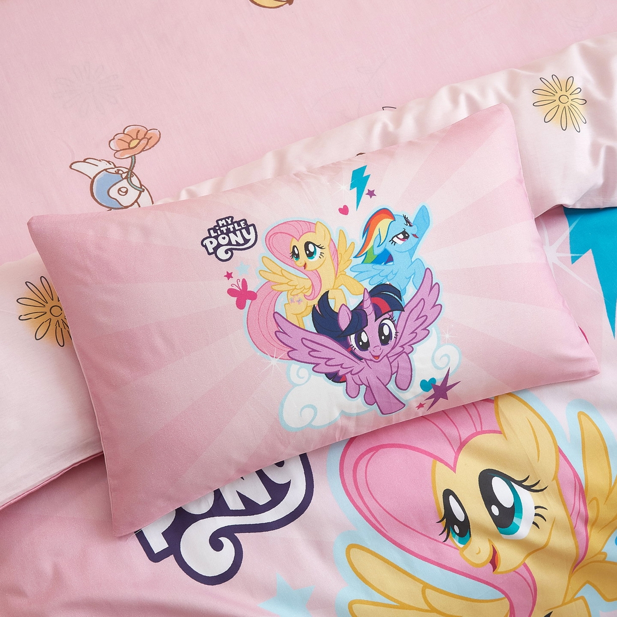 91家纺网 家纺一手货源 找家纺 蘭菲家纺 2026新款幼儿园儿童小马宝莉系列多件套 飞翔宝莉