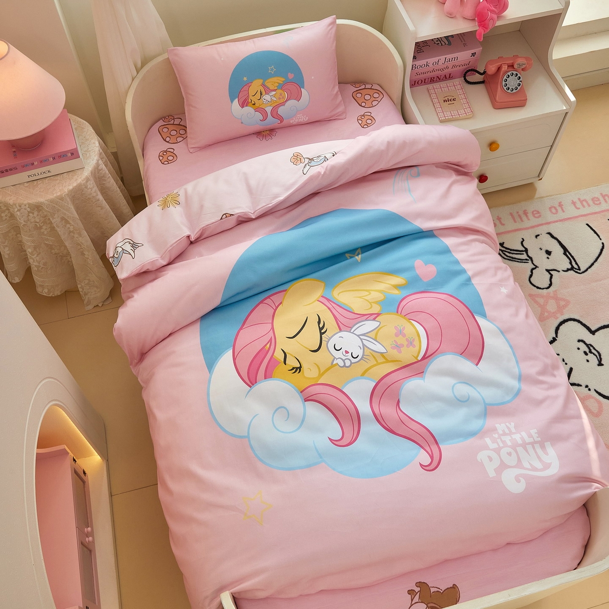 91家纺网 家纺一手货源 找家纺 蘭菲家纺 2026新款幼儿园儿童小马宝莉系列多件套 晚安宝莉