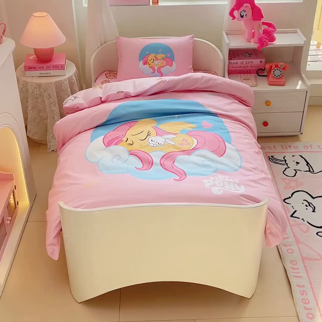 91家纺网 家纺一手货源 找家纺 蘭菲家纺 2026新款幼儿园儿童小马宝莉系列多件套 晚安宝莉