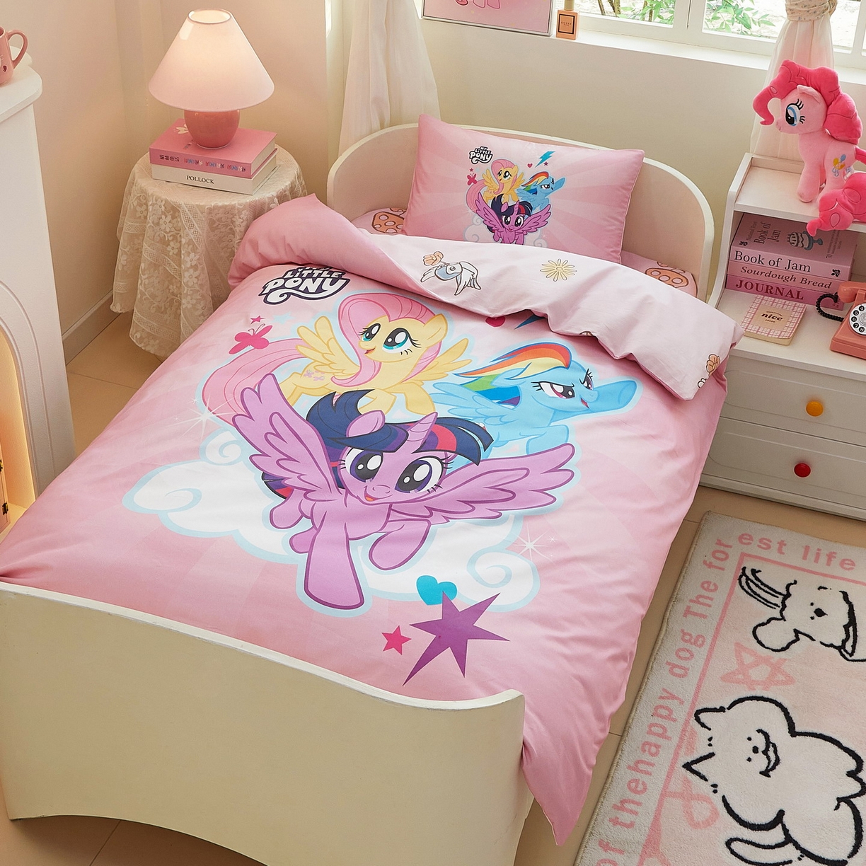 91家纺网 家纺一手货源 找家纺 蘭菲家纺 2026新款幼儿园儿童小马宝莉系列多件套 飞翔宝莉