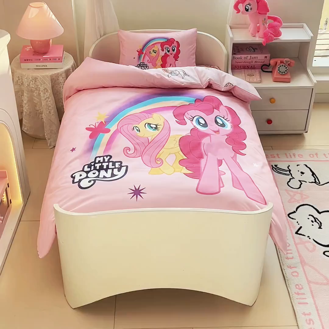 91家纺网 家纺一手货源 找家纺 蘭菲家纺 2026新款幼儿园儿童小马宝莉系列多件套 伙伴宝莉