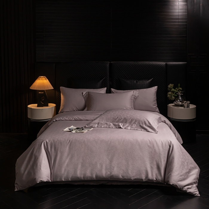 91家纺网 家纺一手货源 找家纺 舒慕家纺 2025新款亲肤舒适高端100S长绒棉纯棉银丝提花四件套 佩斯利051