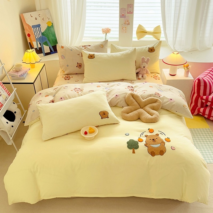 91家纺网 家纺一手货源 找家纺 （总）优贝 2025爆款水洗棉云朵棉毛巾绣四件套（提供买家绣）